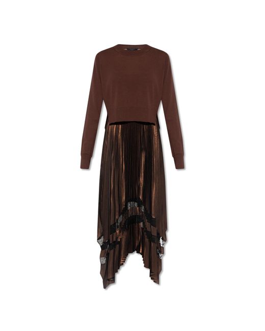 AllSaints 'nadia' 2-in-1 Dress in Brown | Lyst Canada