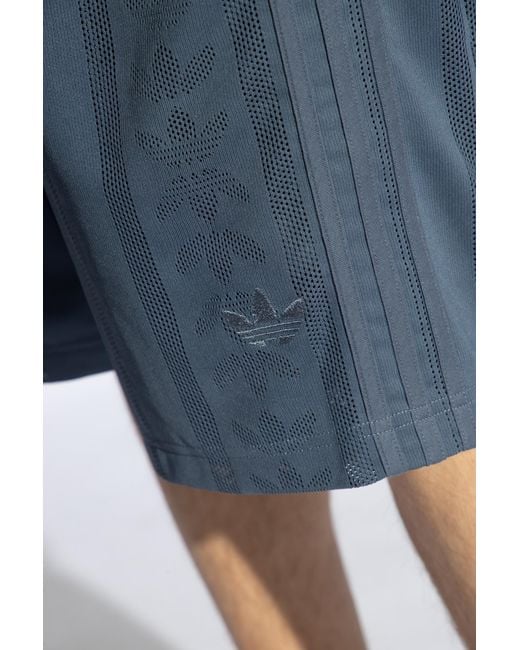 Adidas Originals Blue Shorts With Logo for men