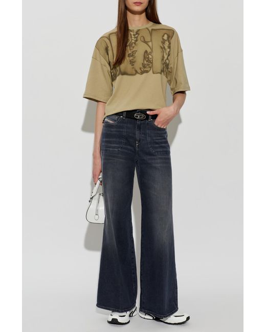 DIESEL Natural T-Shirt 'T-Cropyn-Aa1'