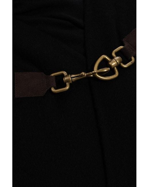 Burberry Black Wool Poncho 'Tbar'