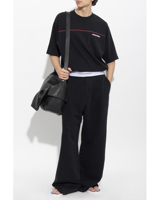 DSquared² Blue Wide-Leg Sweatpants for men