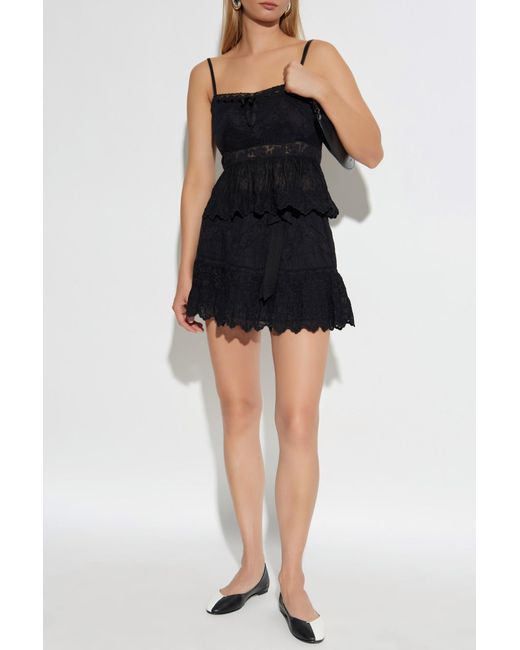 LoveShackFancy Black Top "Rowina"