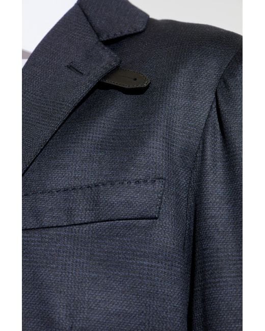 Brioni Blue Blazer With Check Pattern for men