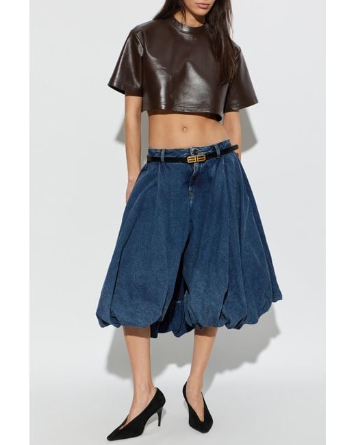 Balenciaga Blue Denim Skirt-Shorts