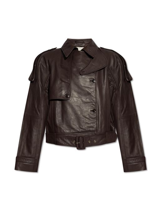 Herskind Brown Leather Jacket 'luelle',