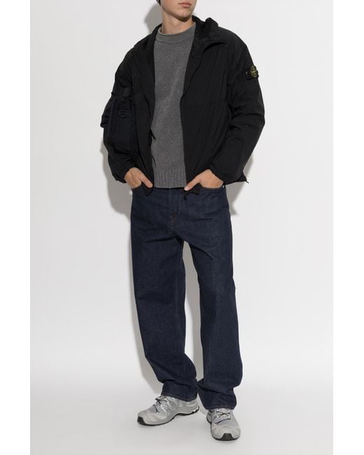 Stone Island Gray Sweater With Logo Patch for men