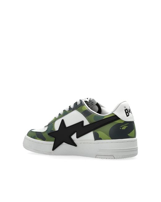A Bathing Ape Green Sports Shoes With Logo