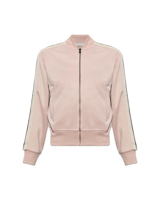 Palm Angels Pink Sweatshirt With Embroidered Logo