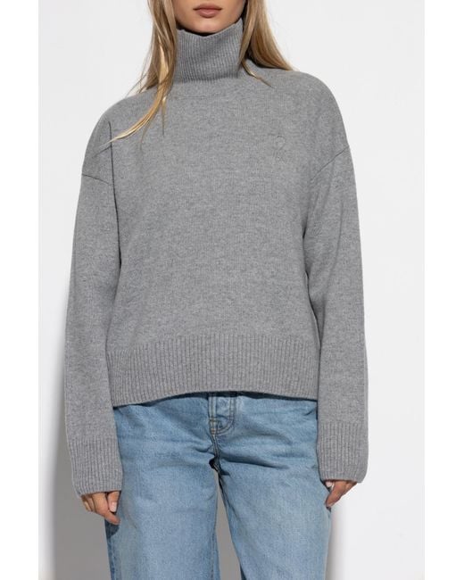 AMI Gray Wool Turtleneck
