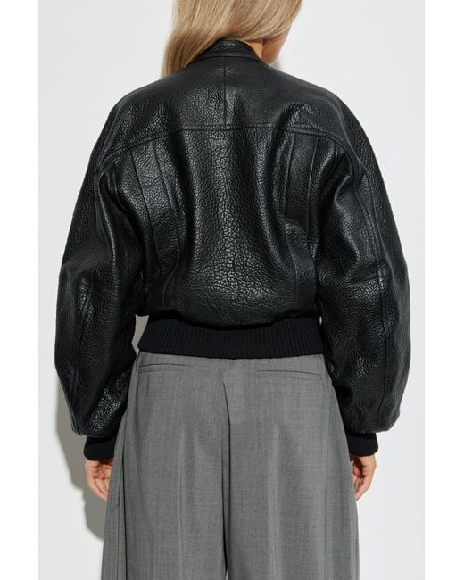 Jacquemus Black Leather Jacket 'Tore'