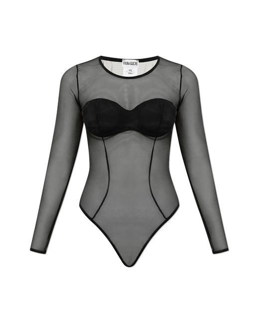 Pain De Sucre Black ‘Heather’ Transparent Bodysuit