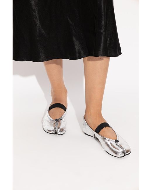 Maison Margiela White Ballet Flats With 'tabi' Cut-out,