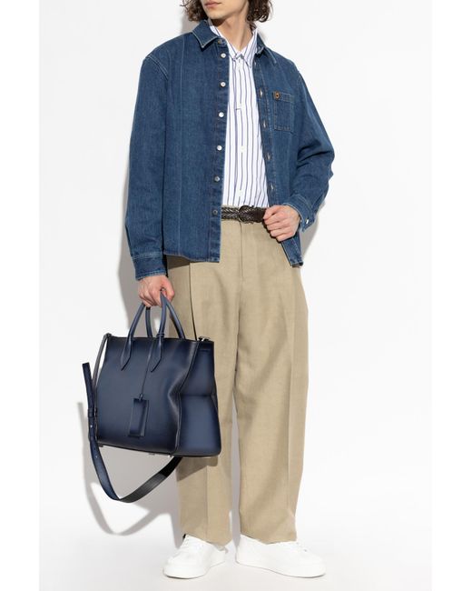 Ferragamo Natural Creased Trousers for men