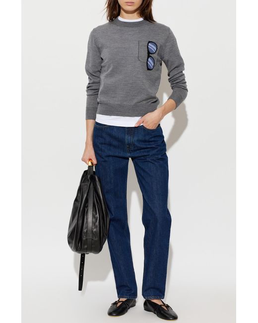 Moschino Gray Wool Sweater