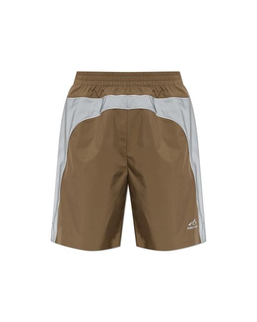 Balenciaga Green Logo Shorts for men