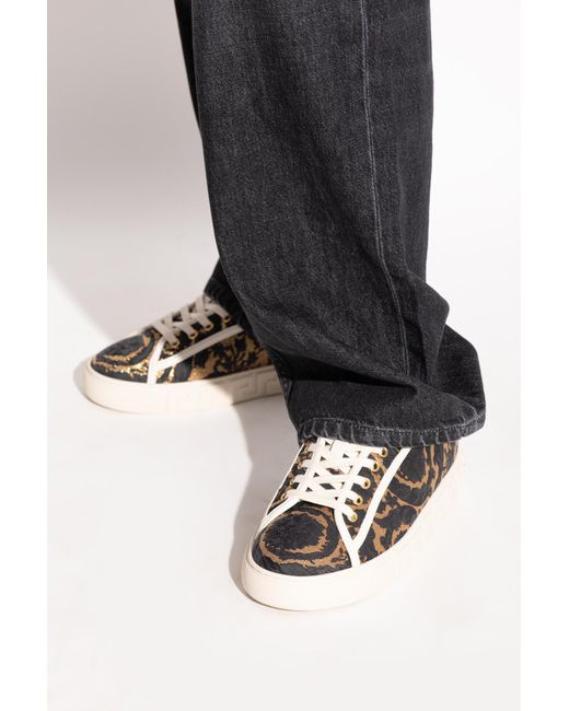 Versace Black Sports Shoes With Lurex Thread
