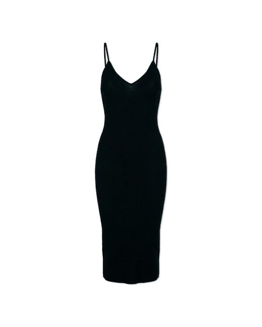 Jil Sander Black Wool Dress With Bare Shoulders