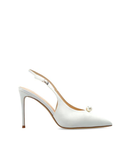 Black Suede Studio White 'Reina100' Heeled Shoes