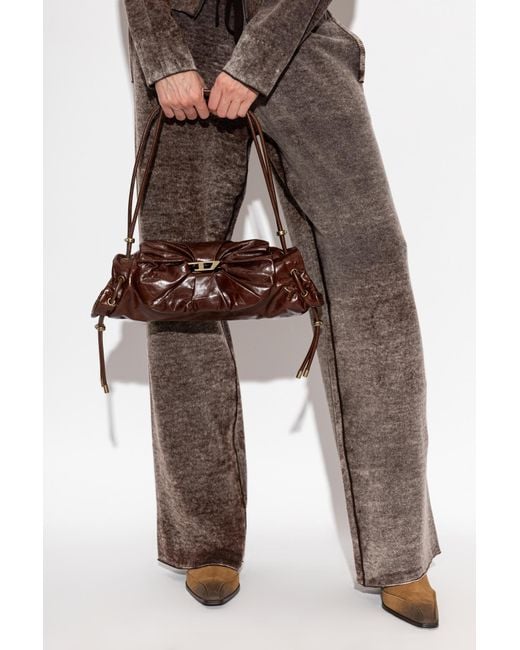 DIESEL Brown 'Scrunch-D Shoulder S' Bag
