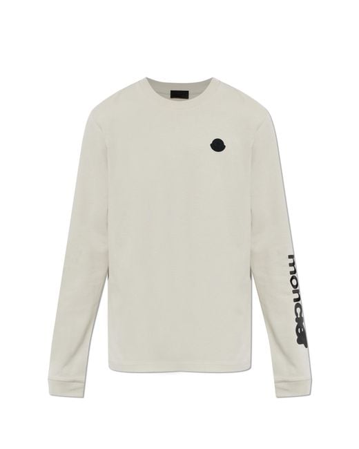 Moncler White Long Sleeve T-Shirt for men