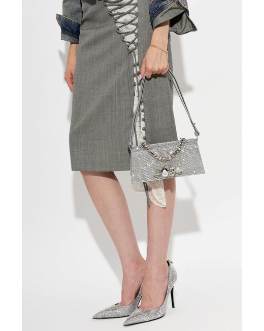 McQueen Gray "Jewelled" Bag