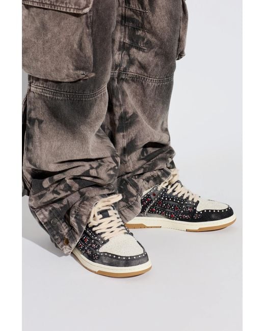 Amiri Black 'Stud Skel Top Low' Sports Shoes for men