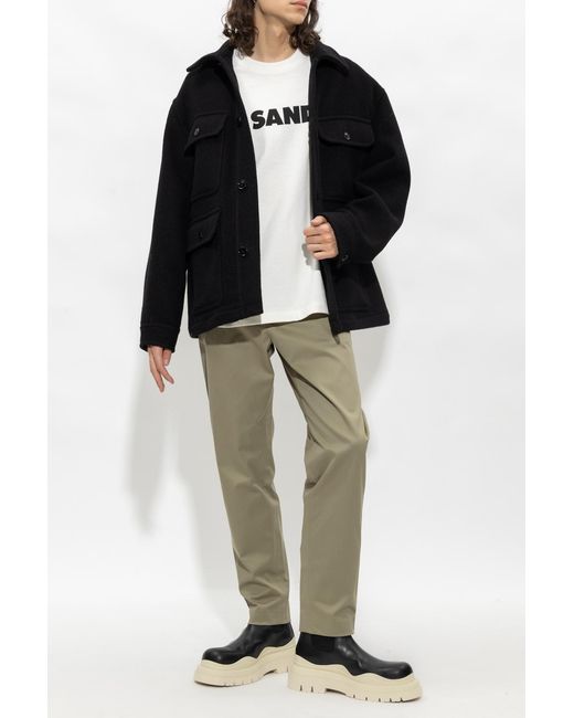 Jil Sander White T-Shirt With Logo for men