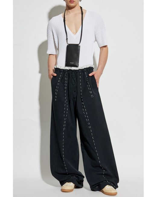 MM6 by Maison Margiela White Ribbed Sweater for men