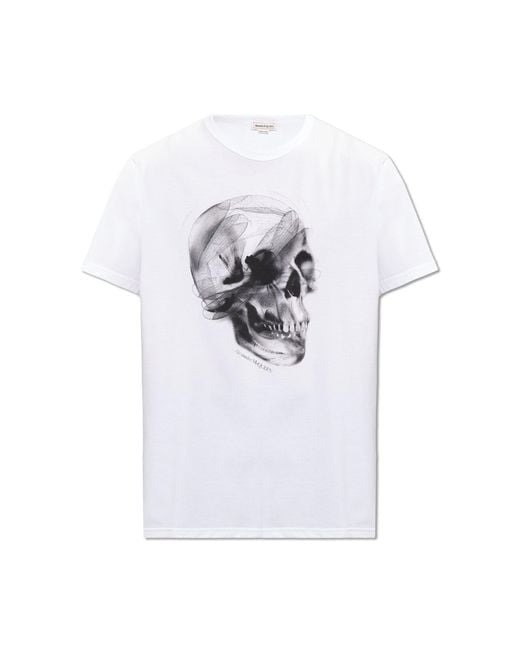 Alexander McQueen Printed T-shirt in White | Lyst