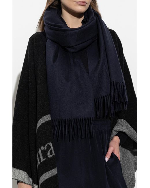 Max Mara Blue Cashmere Scarf 'Baci'
