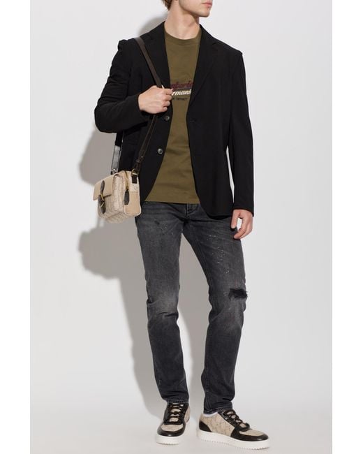 Emporio Armani Black Blazer With Double Vent for men