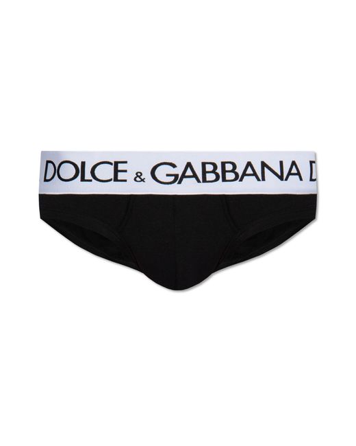 Dolce & Gabbana Black Briefs With Logo for men