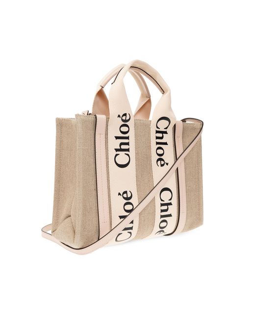 Chloé Natural 'Woody Small' Shoulder Bag