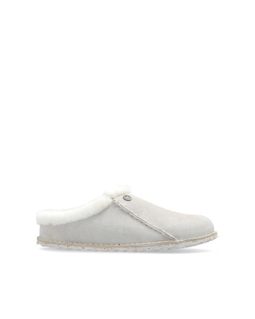 Birkenstock White Slippers 'Zermatt Premium'