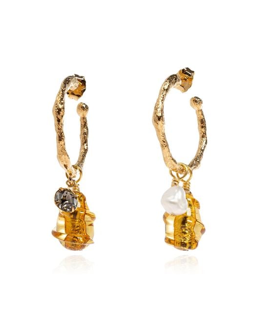 Forte_forte Metallic Earrings With Pendants