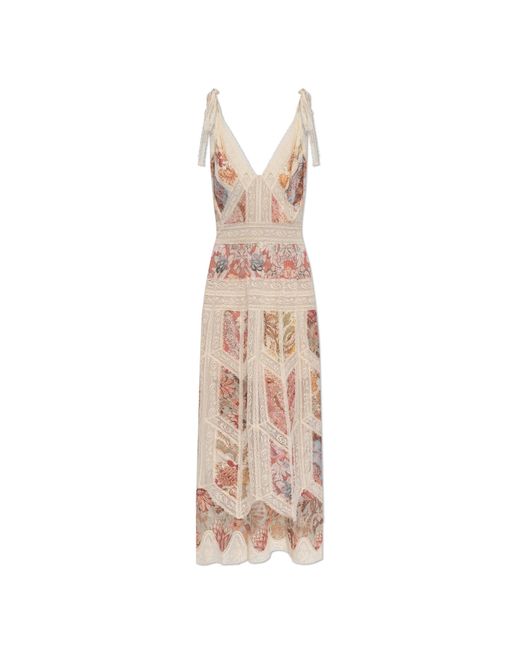Zimmermann White Dress With Lace Inserts