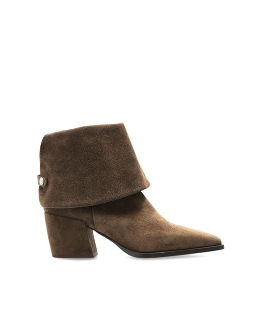 Agl Attilio Giusti Leombruni Brown Suede Heeled Ankle Boots "Abigail"