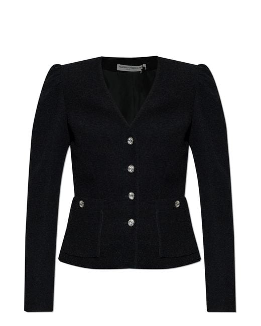 Alessandra Rich Black Blazer With Shiny Buttons