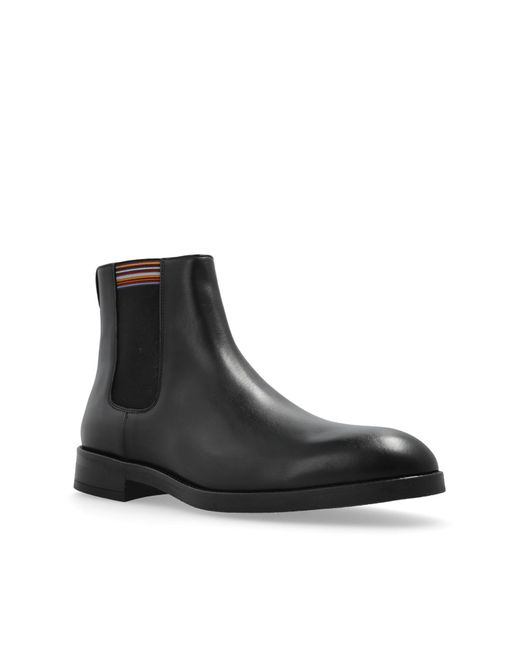 Paul Smith Black Leather Chelsea Boots for men