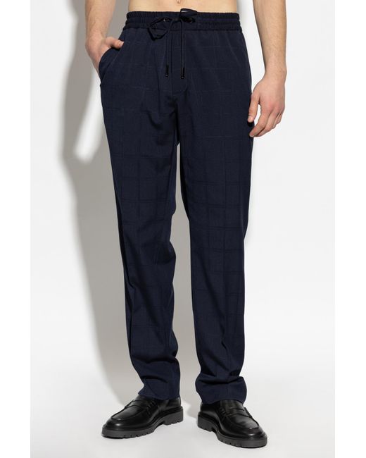 Iceberg Black Plaid Patterned Trousers for men
