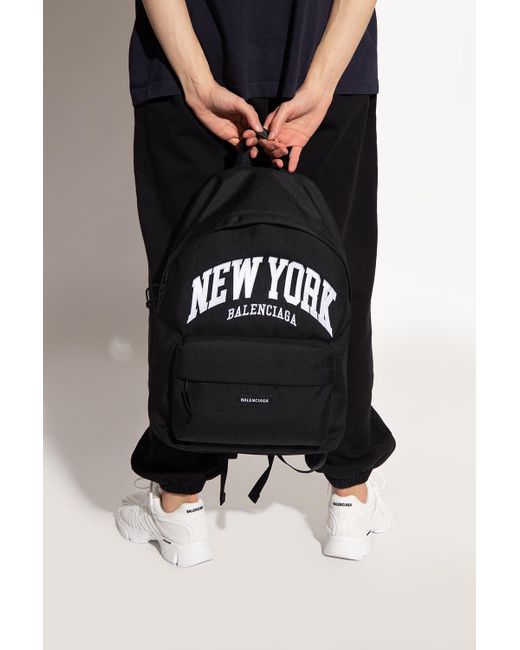Balenciaga 'new York Explorer' Backpack With Logo in Black for Men Lyst