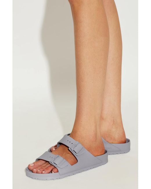 Birkenstock White 'Arizona Eva' Slides