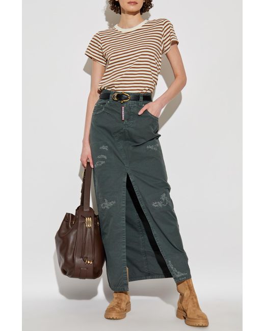 Rag & Bone Natural Striped Pattern T-Shirt