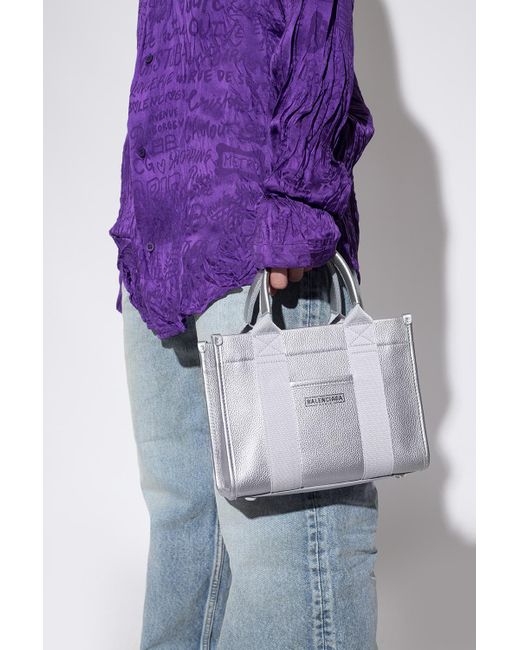 Balenciaga Leather 'hardware Xs' Shopper Bag in Silver (Metallic) | Lyst