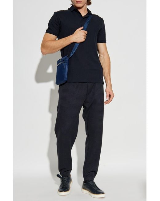 Emporio Armani Blue Cotton Polo for men