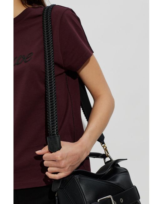 Loewe Black Leather Strap For Bag