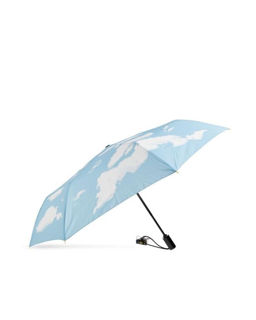 Moschino Blue Folding Umbrella With Print