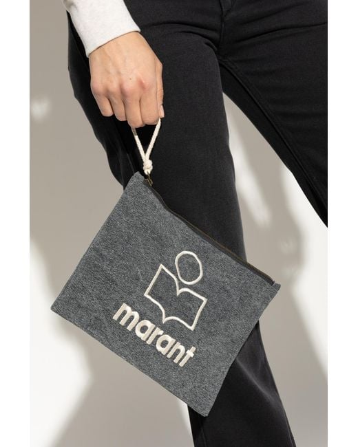 【関税&送料込】Isabel Marant Black Canvas Netia Pouch Isabel Marant Netia Pouch in Black | Lyst