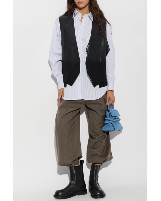 Moschino Brown Wool Pleated Trousers