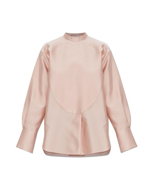 Jil Sander Pink Top With A Silk Finish